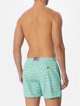 Man light fabric swim shorts with Mojito print