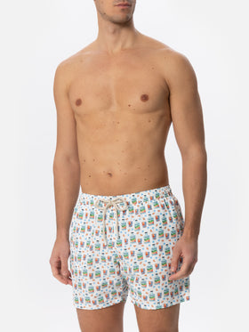 Costume da bagno da uomo in tessuto leggero con stampa Gin | PORTOFINO DRY GIN EDIZIONE SPECIALE