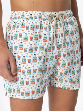 Costume da bagno da uomo in tessuto leggero con stampa Gin | PORTOFINO DRY GIN EDIZIONE SPECIALE