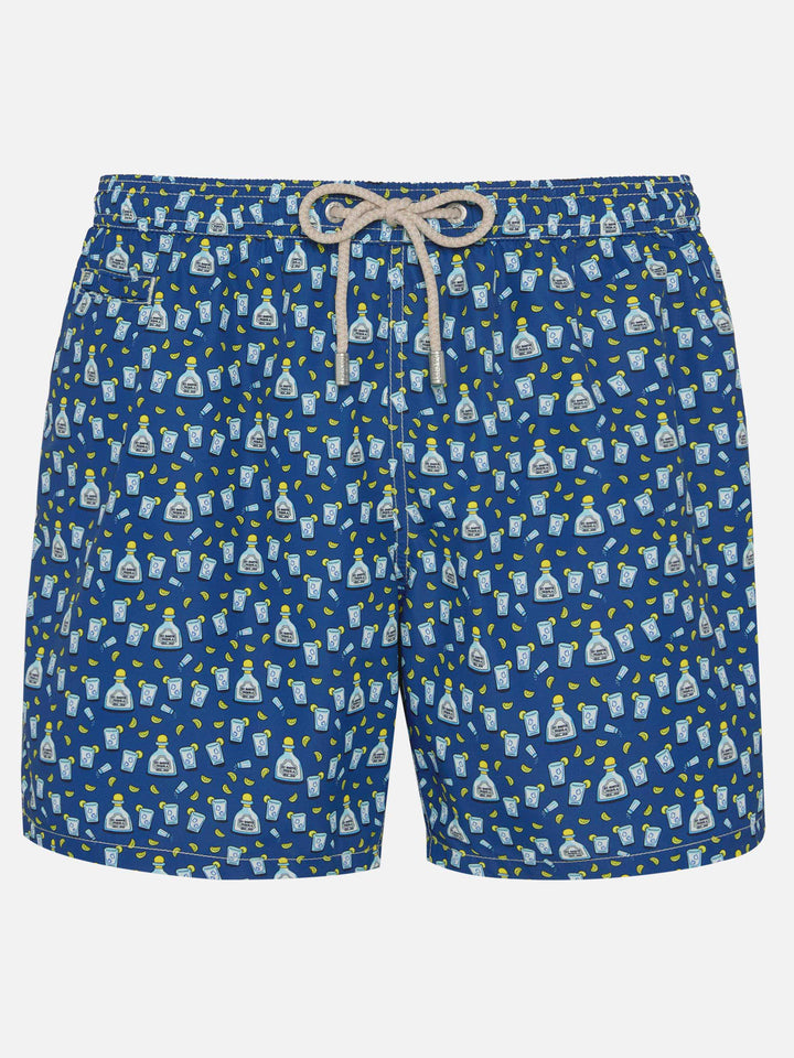 Costume da bagno da uomo in tessuto leggero con stampa tequila