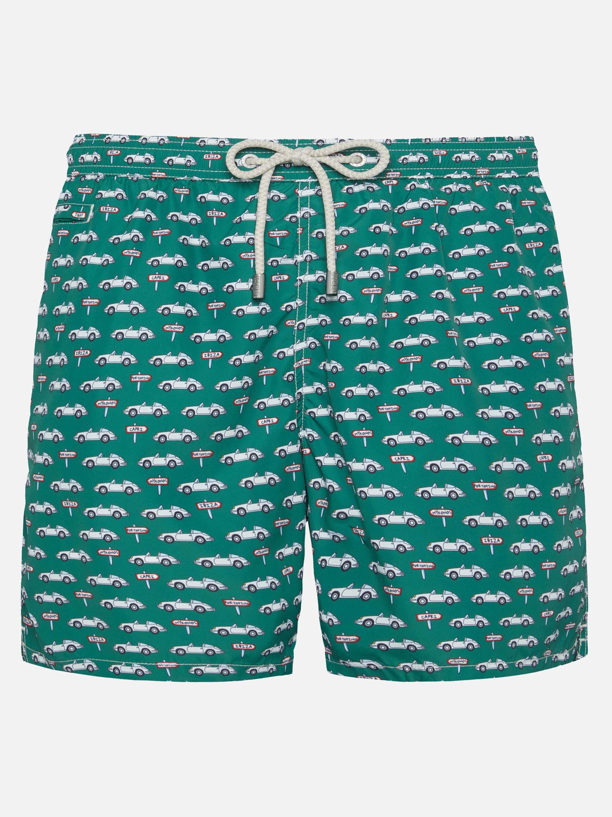 Lightweight fabric swim shorts Lighting with sporty car print - MC2 Saint Barth