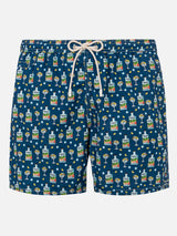 Man light fabric swim shorts with Portofino gin print | PORTOFINO DRY GIN SPECIAL EDITION