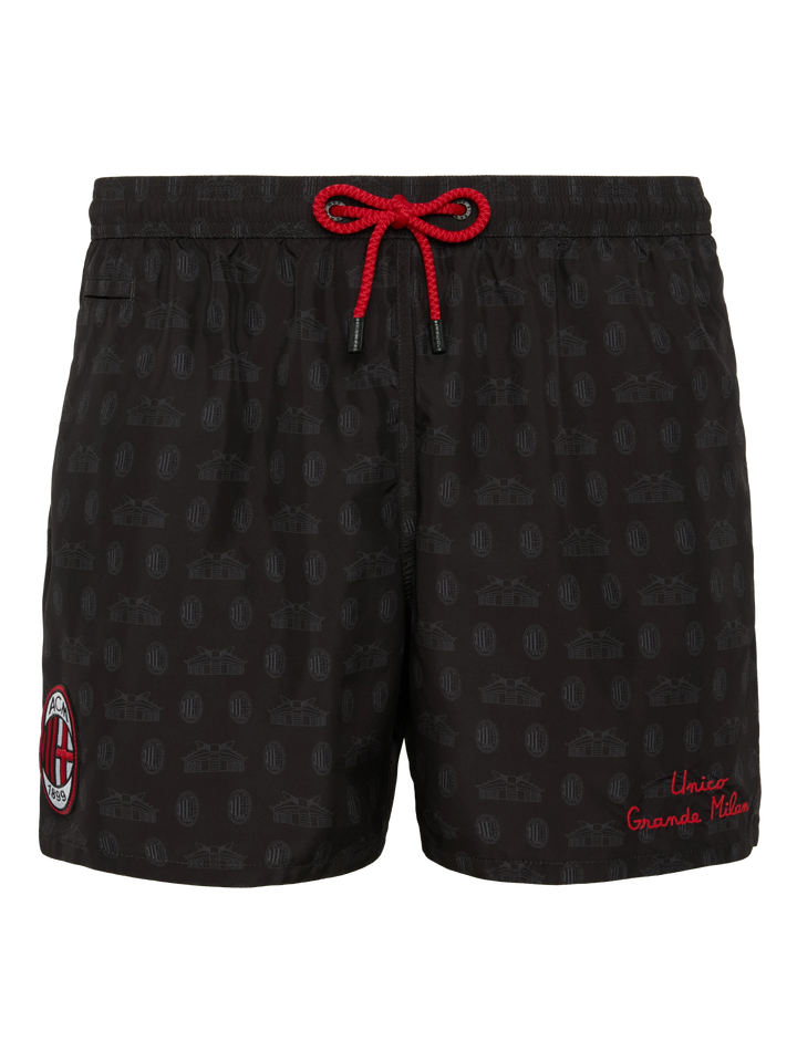 Lightweight fabric swim shorts Lighting with Milan print | AC MILAN SPECIAL EDITION - MC2 Saint Barth