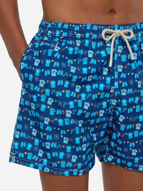Marineblaue Lighting Micro Fantasy Badeshorts mit SSC Napoli Balconi-Print | SSC NAPOLI SPECIAL EDITION 