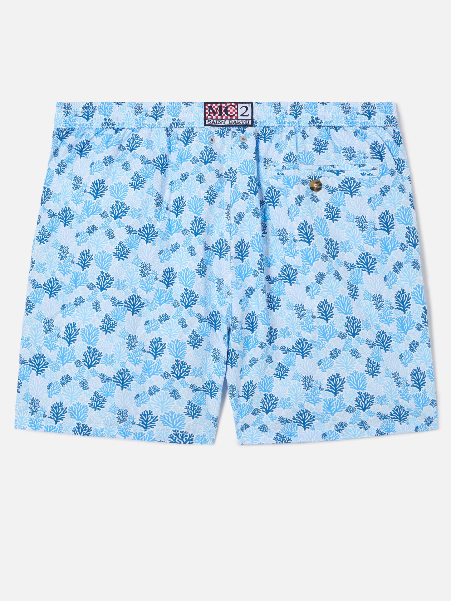 Light blue Lighting Micro swim shorts with reef all-over print