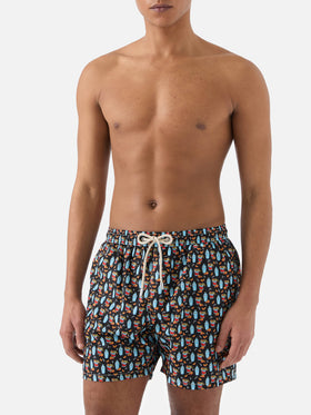 Black Lighting Micro swim shorts with negroni all-over print