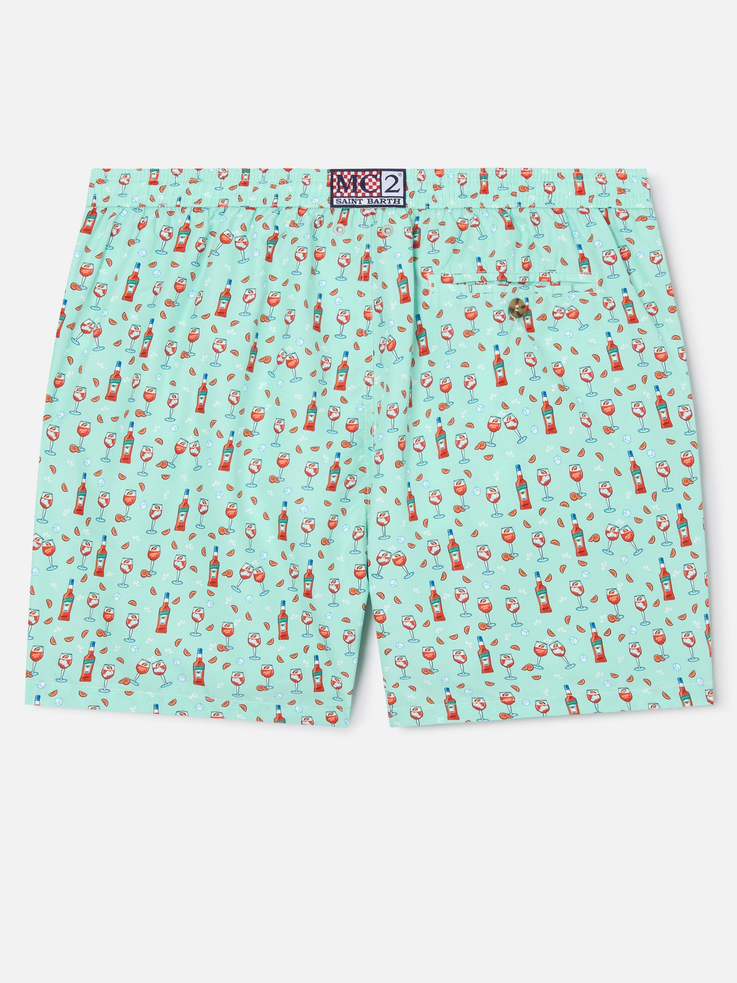 Light green Lighting Micro swim shorts with Aperol print | Special Edition