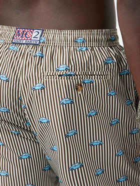 Striped Lighting Micro swim shorts with Fiat 500 print | Special edition