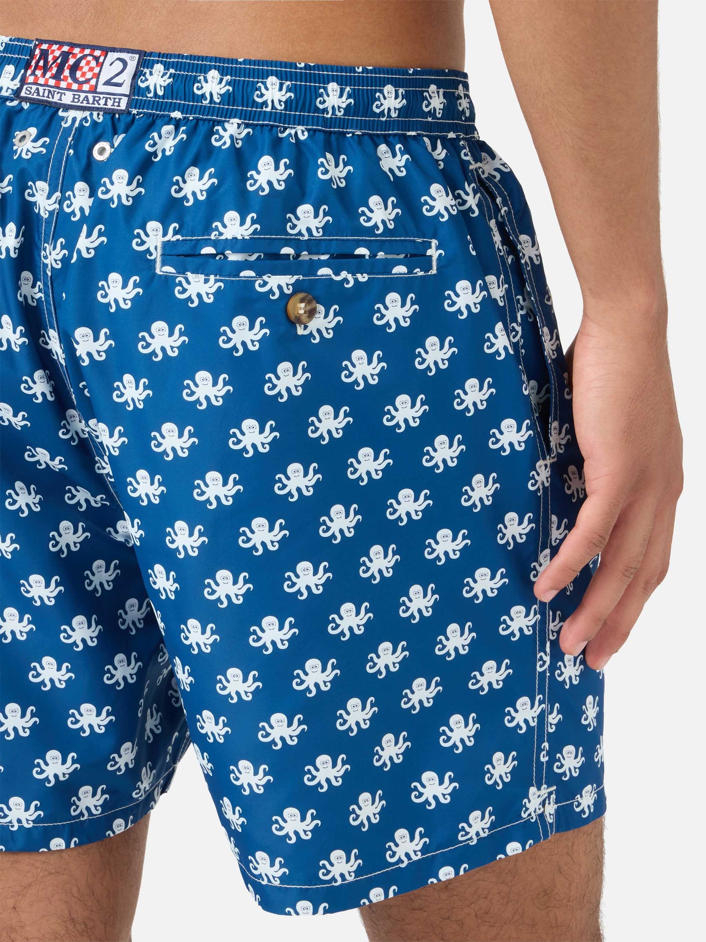 Blue Lighting Micro swim shorts with octopus print