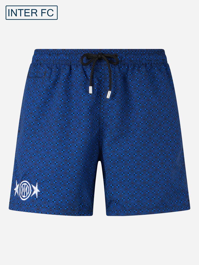 Man lightweight fabric swim-shorts Lighting Micro Fantasy with Inter print | INTER SPECIAL EDITION