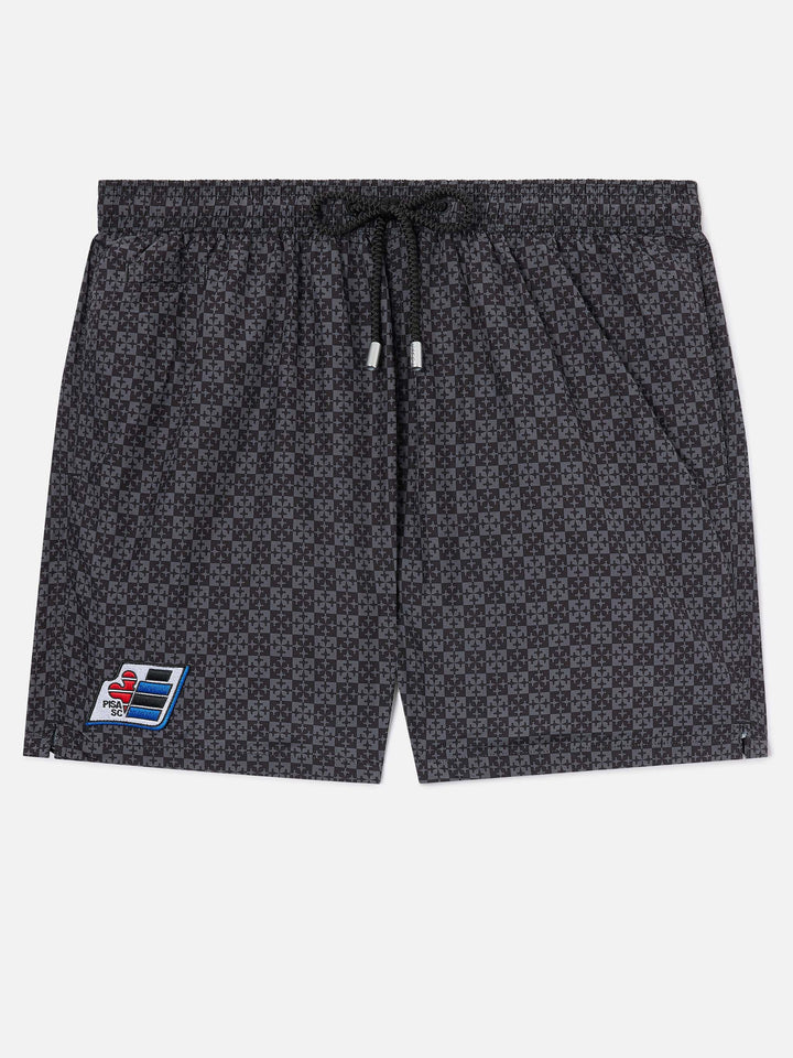 Short de bain Micro Black Lighting avec imprimé Pisa SC Croce | PS SC SPECIAL EDITION 