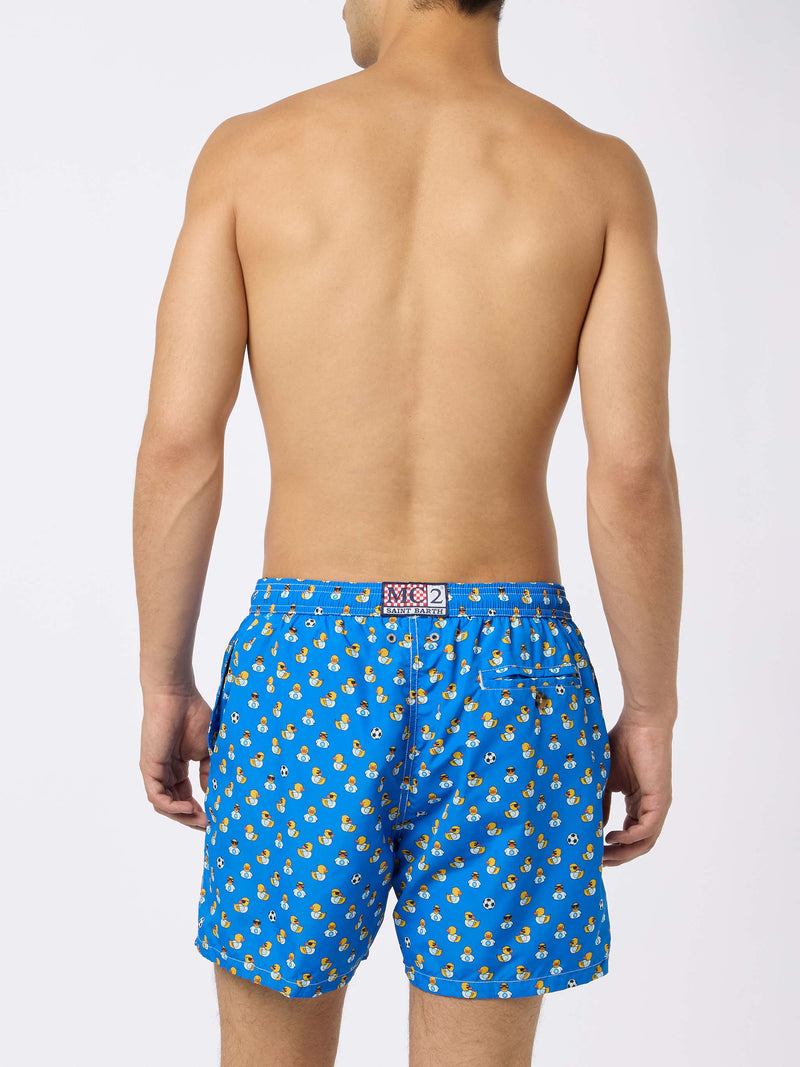 Man lightweight fabric swim shorts with Ducky and Napoli logo print | SSC NAPOLI SPECIAL EDITION