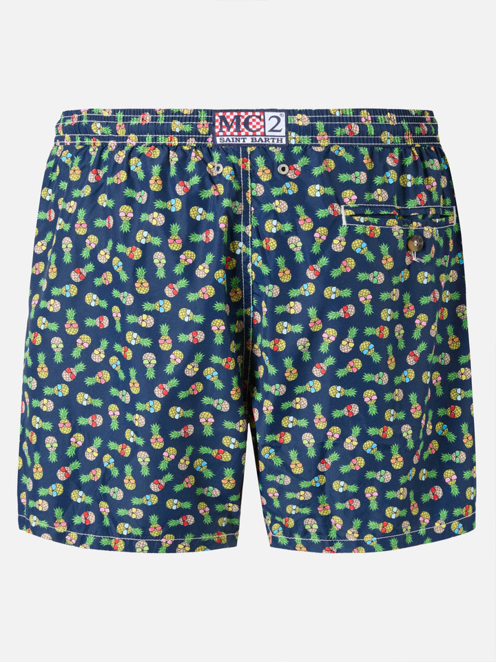 Lightweight fabric swim shorts Lighting with pineapple print