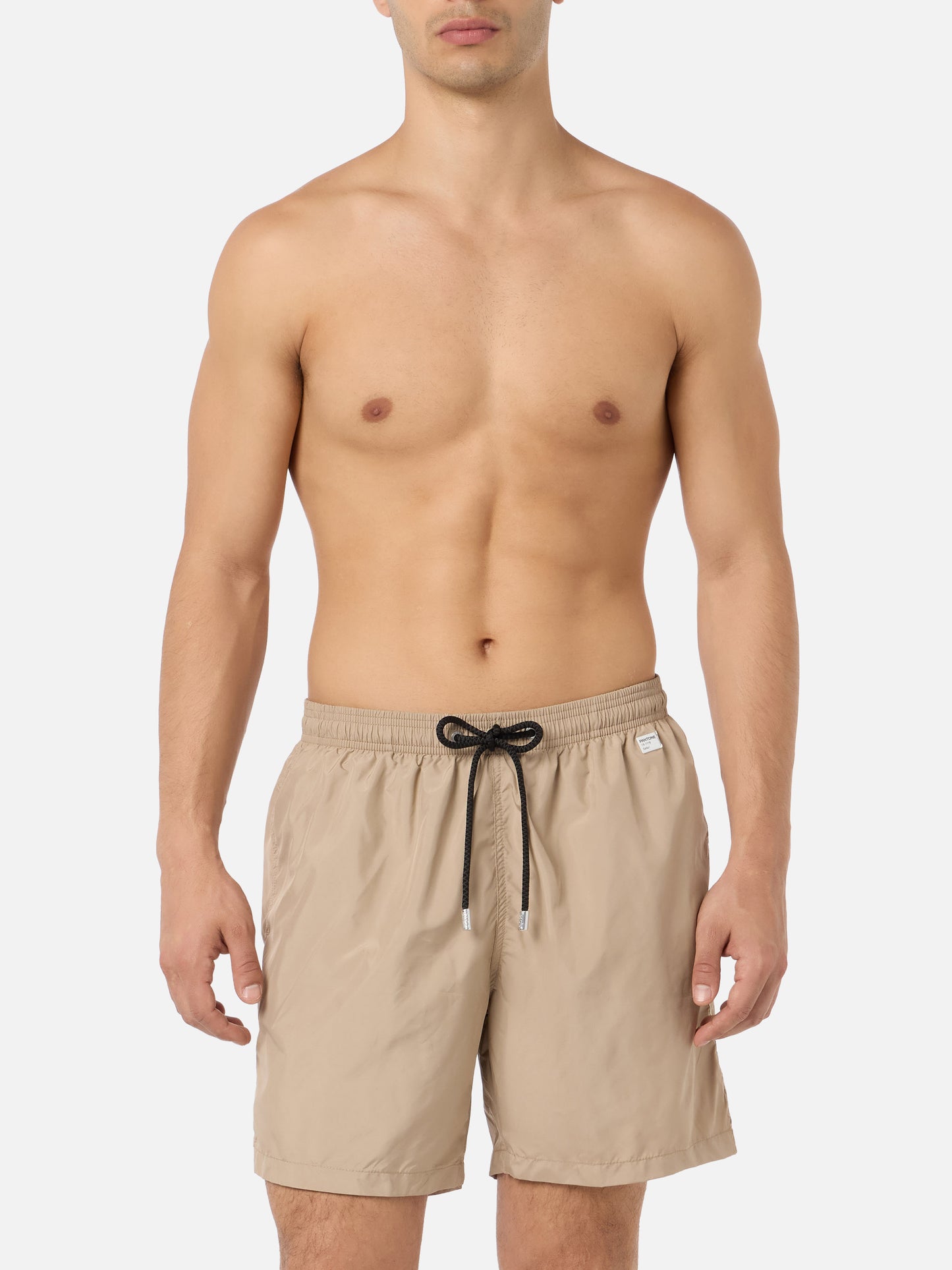 Man lightweight fabric beige swim shorts Lighting Pantone | PANTONE® SPECIAL EDITION