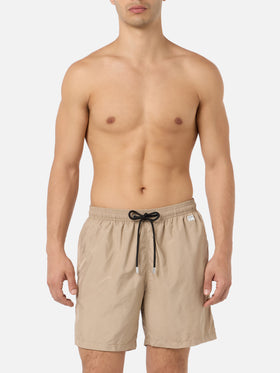 Man lightweight fabric beige swim shorts Lighting Pantone | PANTONE® SPECIAL EDITION