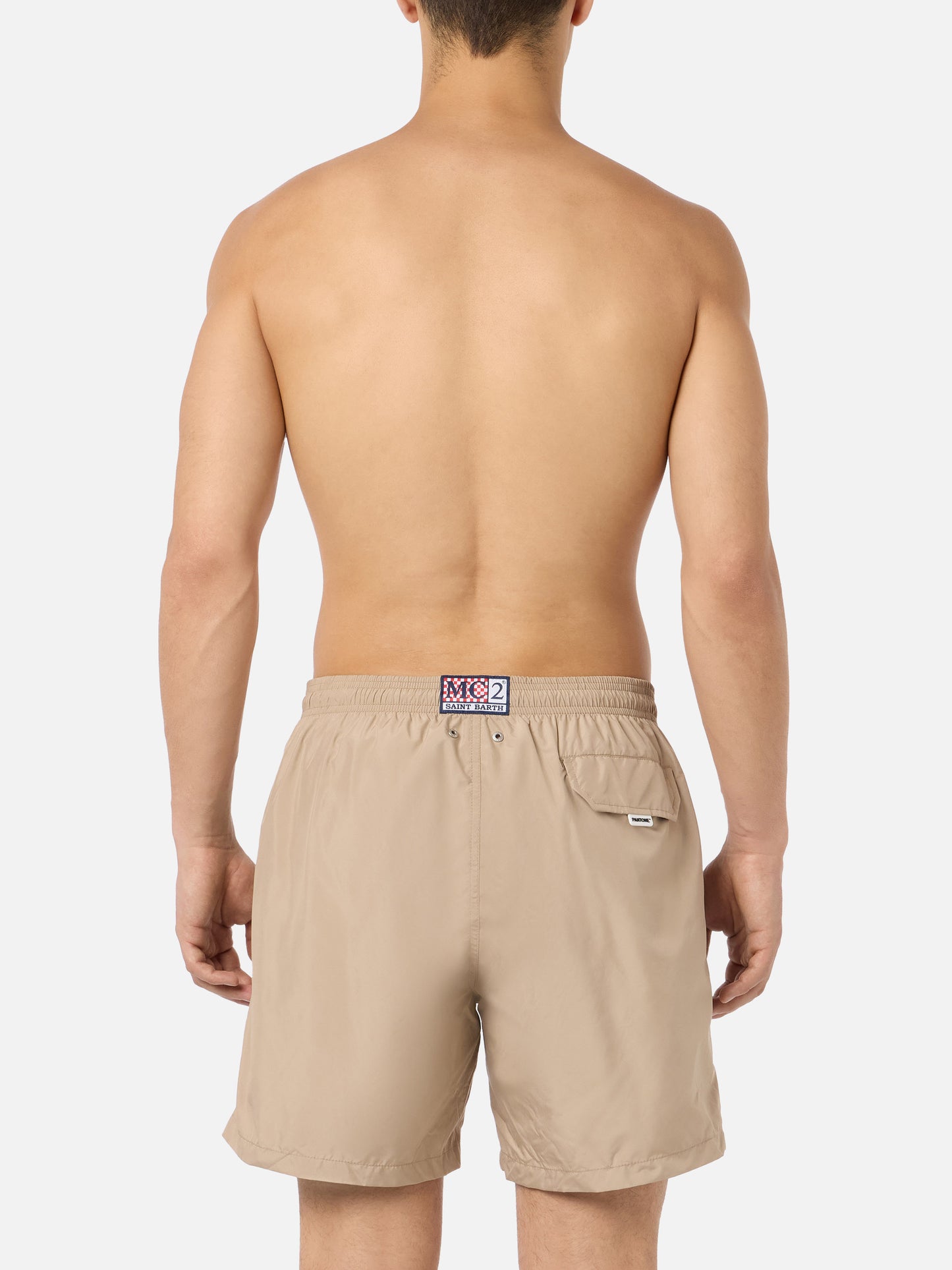Man lightweight fabric beige swim shorts Lighting Pantone | PANTONE® SPECIAL EDITION