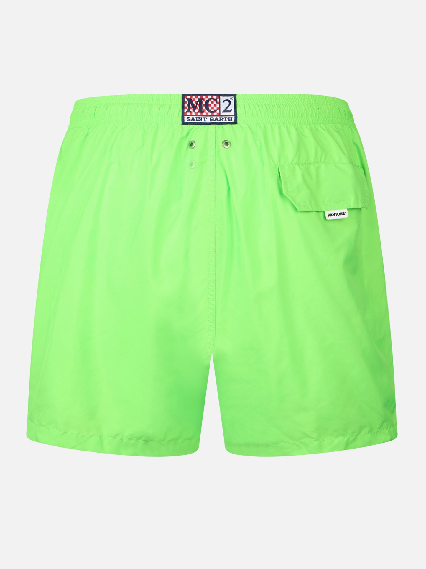 Badeshorts für Herren aus leichtem Stoff in Neongrün Lighting Pantone | PANTONE® SPECIAL EDITION