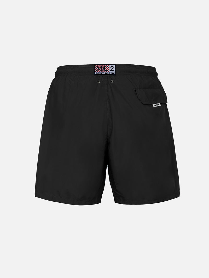 Schwarze Herren-Badeshorts aus leichtem Stoff Lighting Pantone | PANTONE-SONDERAUSGABE