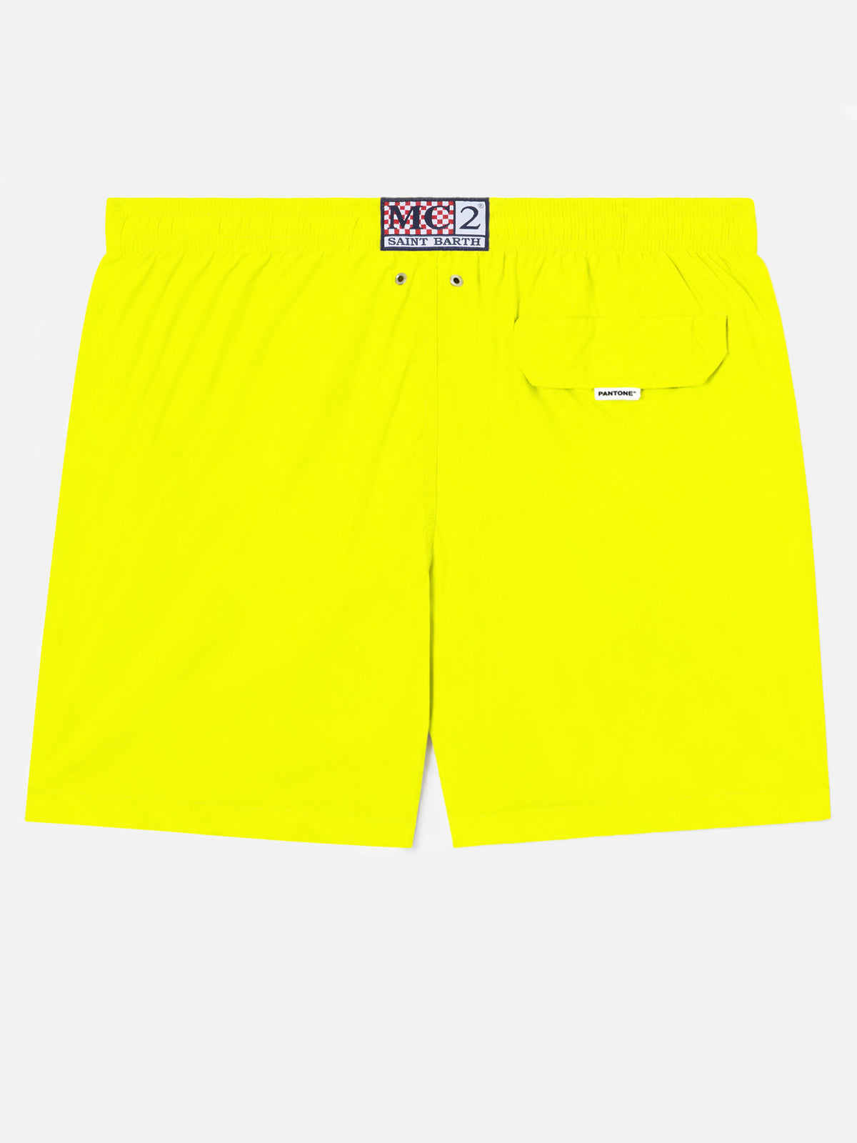 Bañador corto Lighting Pantone amarillo flúor en tejido técnico elástico | Edición Especial 