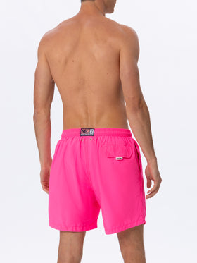 Man lightweight fabric fluo pink swim shorts Lighting Pantone | PANTONE® SPECIAL EDITION