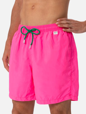 Man lightweight fabric fluo pink swim shorts Lighting Pantone | PANTONE® SPECIAL EDITION
