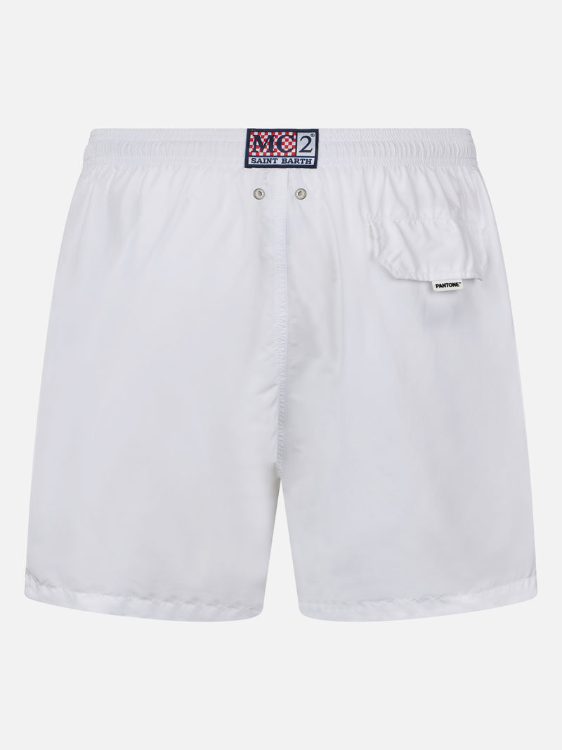 Man lightweight fabric white swim-shorts Lighting Pantone | PANTONE SPECIAL EDITION