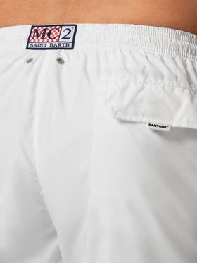 Lightweight fabric white swim shorts Lighting Pantone | PANTONE® SPECIAL EDITION