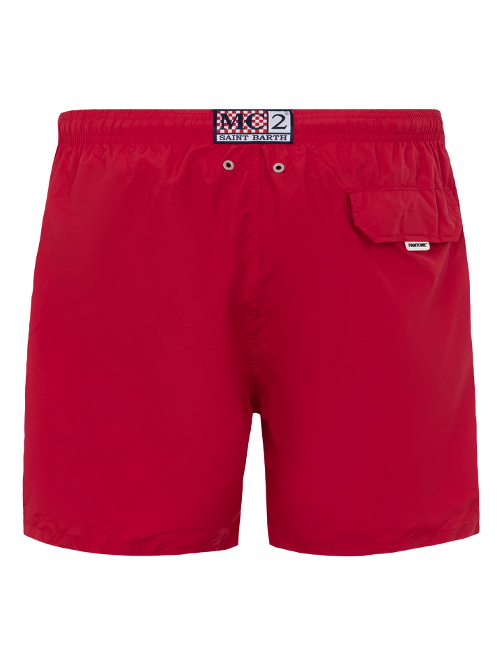 Rote Badeshorts aus leichtem Stoff Lighting Pantone | PANTONE® SPECIAL EDITION