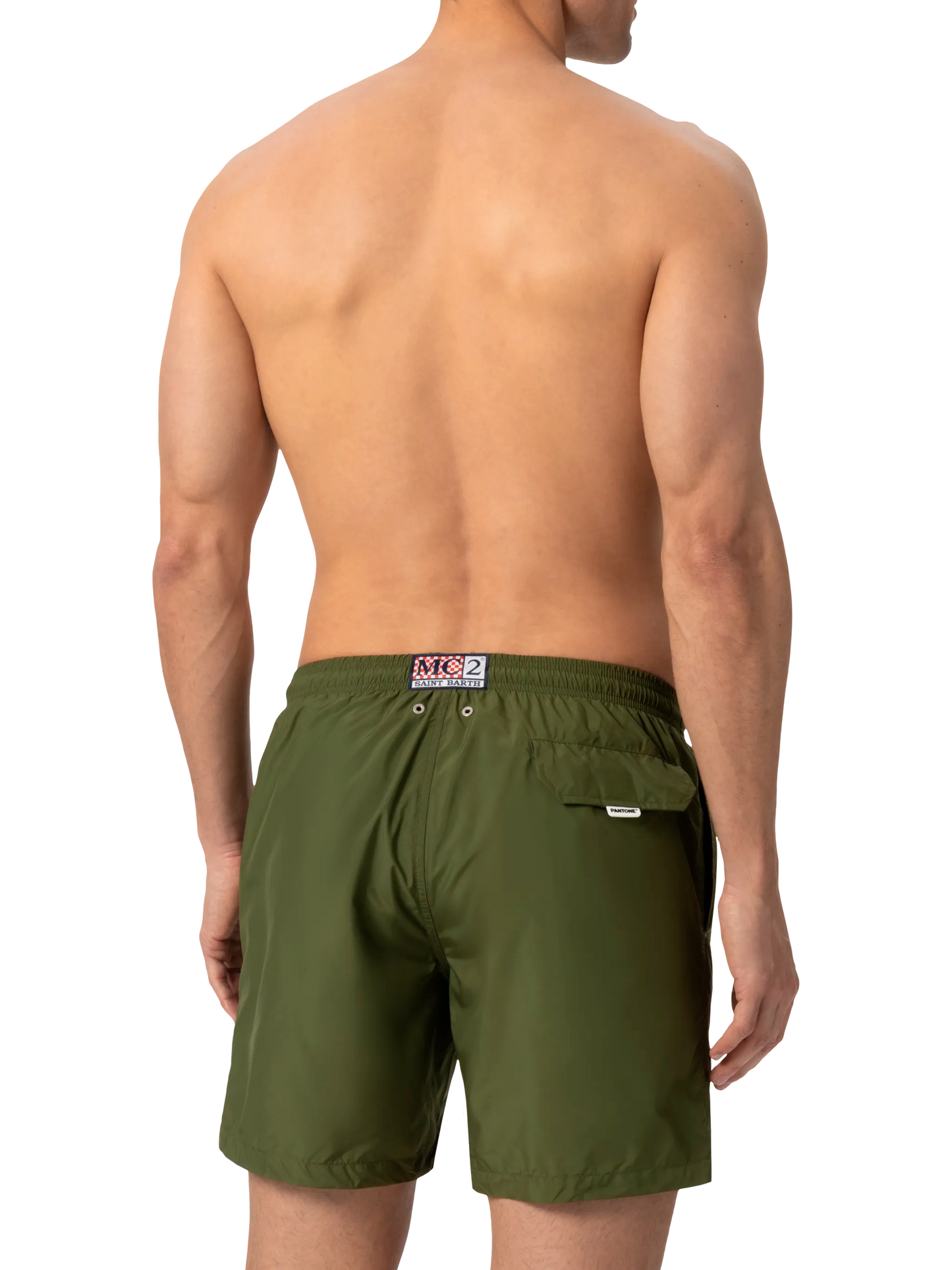 Lightweight fabric military green swim shorts Lighting Pantone | PANTONE® SPECIAL EDITION