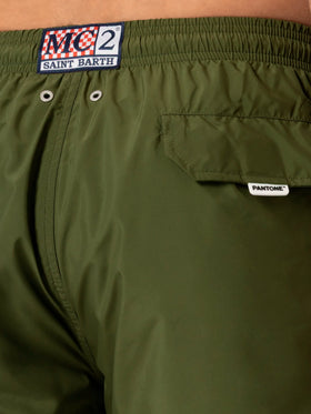 Lightweight fabric military green swim shorts Lighting Pantone | PANTONE® SPECIAL EDITION