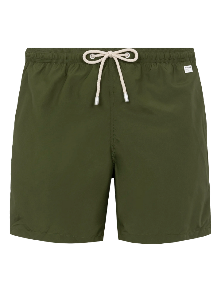 Badeshorts aus leichtem Stoff in Militärgrün Lighting Pantone | PANTONE® SPECIAL EDITION