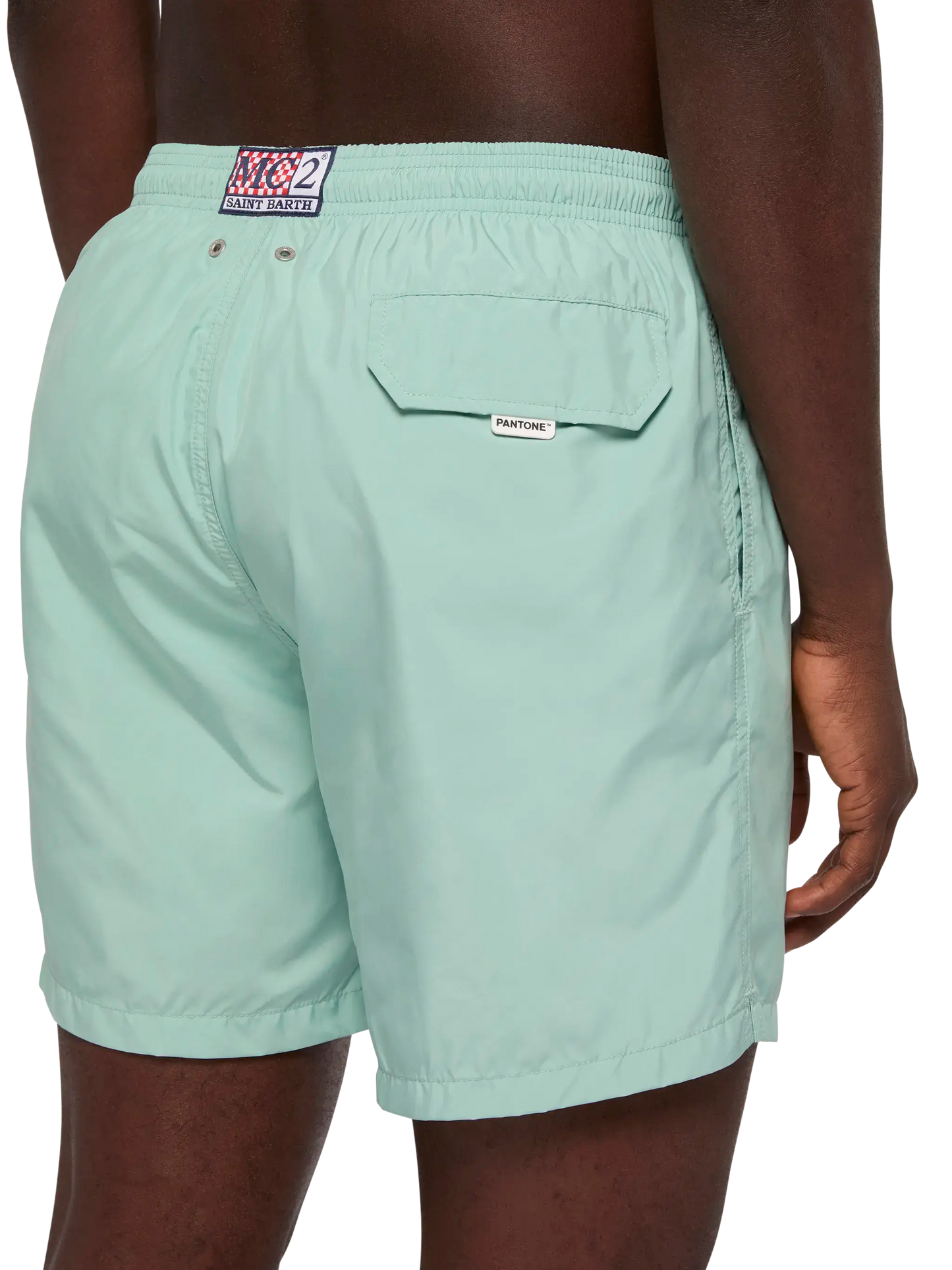 Badeshorts aus leichtem Stoff in Salbeigrün Lighting Pantone | PANTONE® SPECIAL EDITION