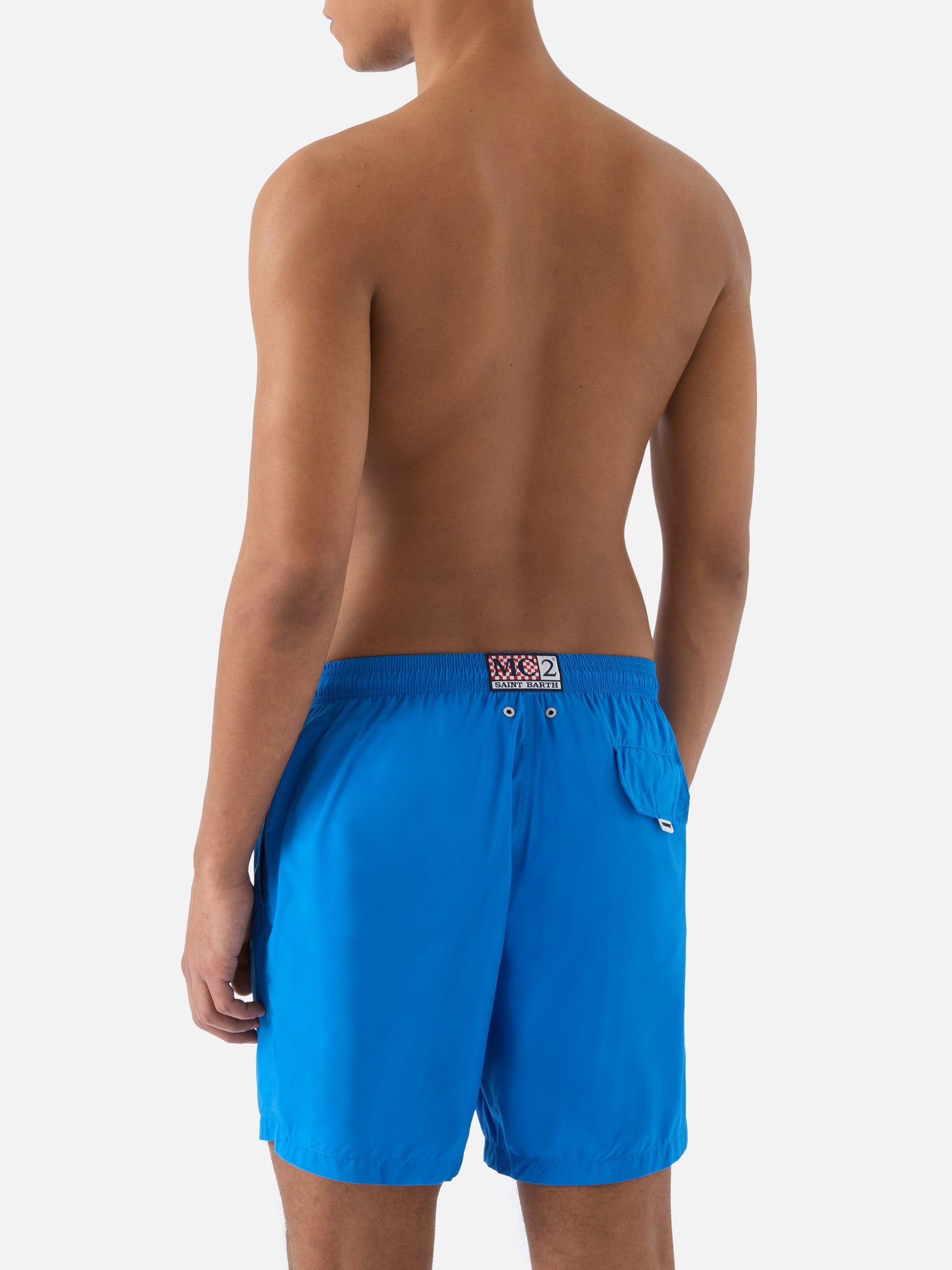 Lighting Pantone swim shorts in solid bright blue | Special Edition