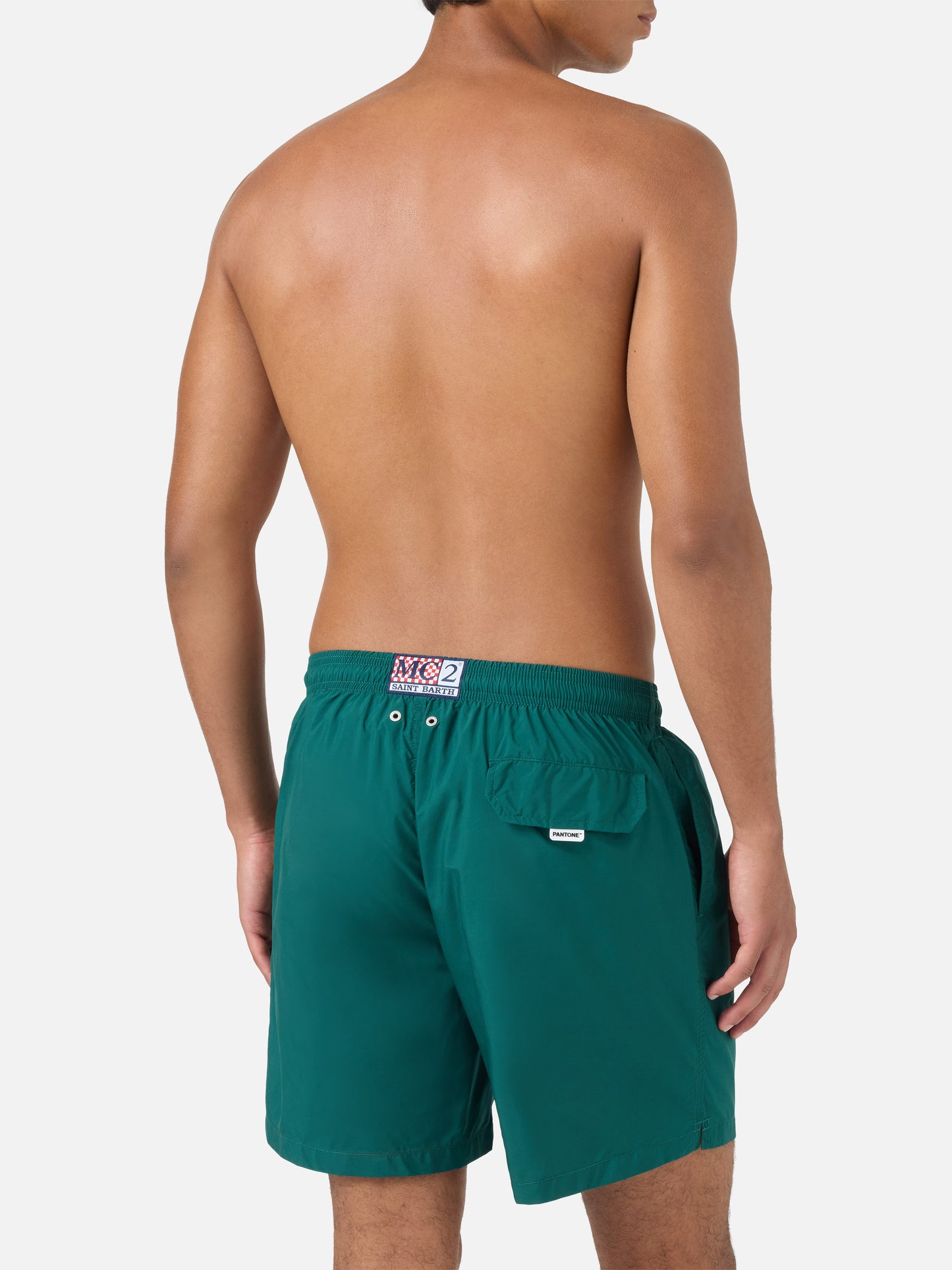 Lighting Pantone swim shorts in British green | PANTONE SPECIAL EDITION