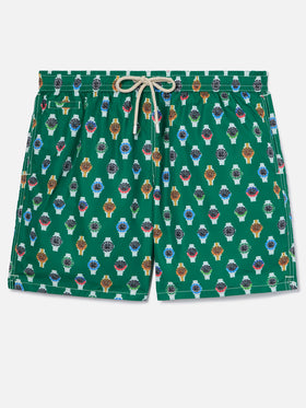 Lighting Micro swim shorts with all-over watch print