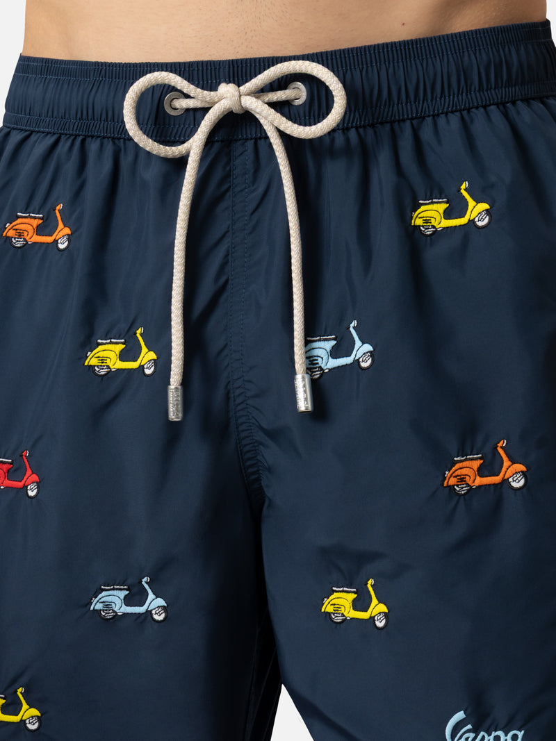 Lightweight fabric swim-shorts Lighting with Vespa embroidery | VESPA SPECIAL EDITION