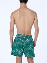 Man lightweight fabric swim-shorts Lighting 70 with rabbit print