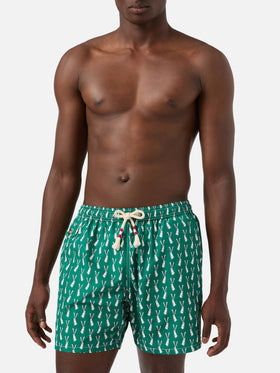 Badeshorts für Herren aus leichtem Stoff Lighting 70 mit Kaninchen-Print