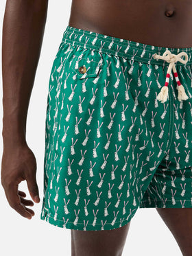Badeshorts für Herren aus leichtem Stoff Lighting 70 mit Kaninchen-Print