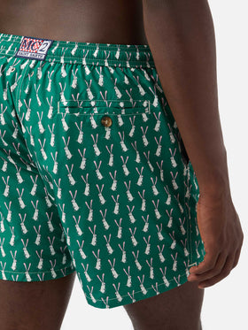 Badeshorts für Herren aus leichtem Stoff Lighting 70 mit Kaninchen-Print