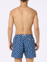 Man lightweight fabric swim-shorts Lighting 70 with sharks print