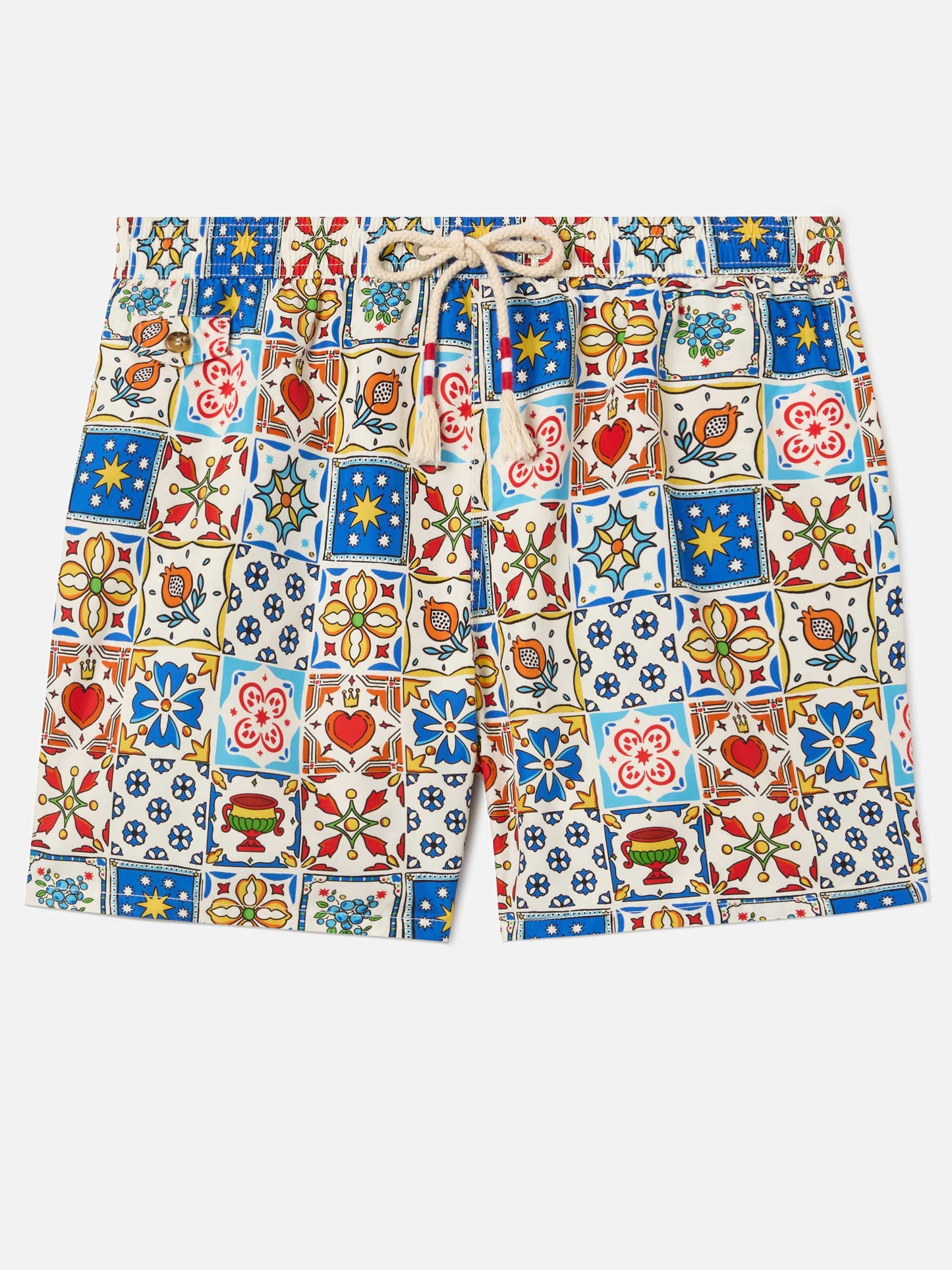 Lighting 70 swim shorts with multicolor majolica print