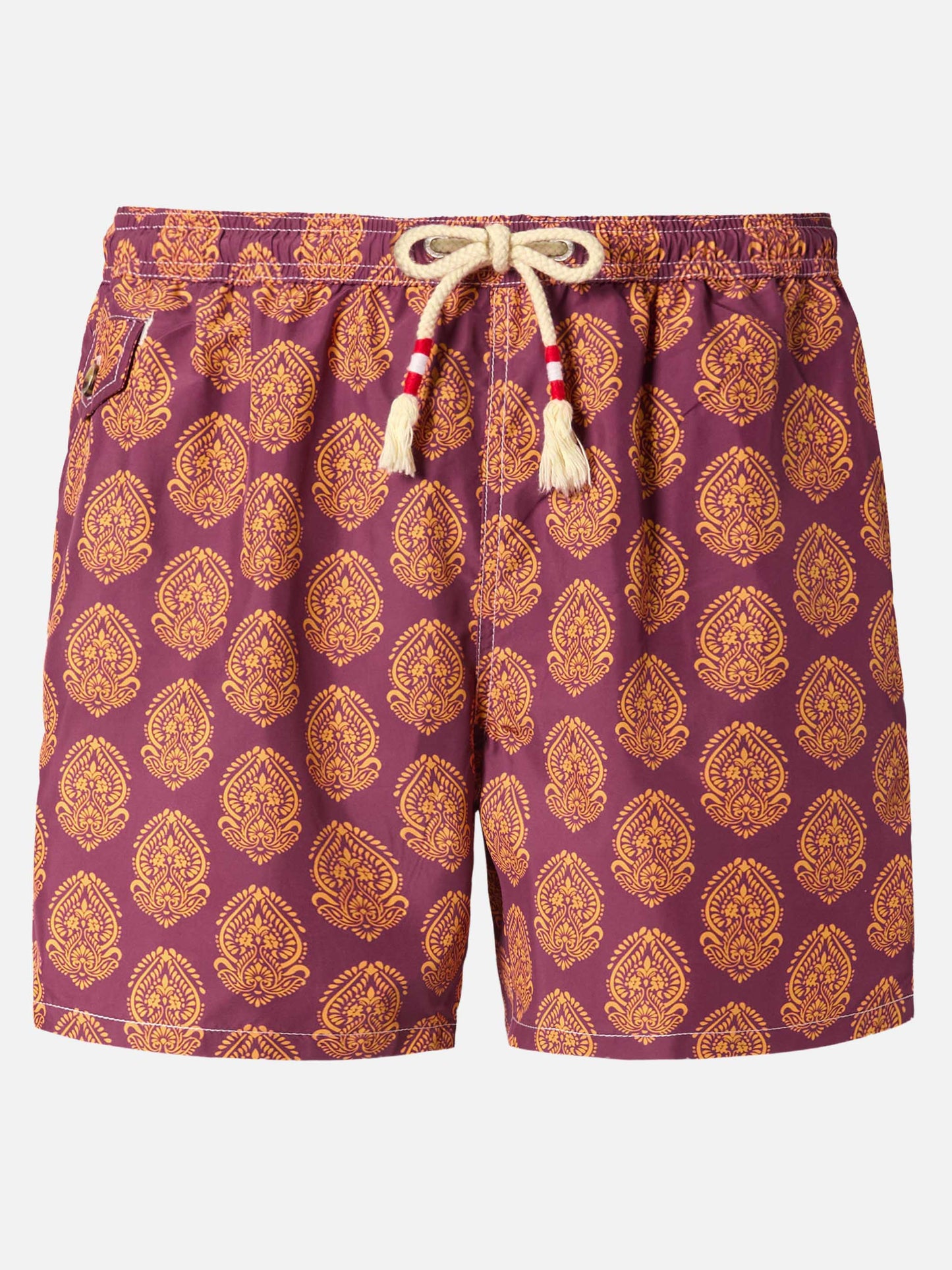 Lightweight fabric swim-shorts Lighting 70 with indian print