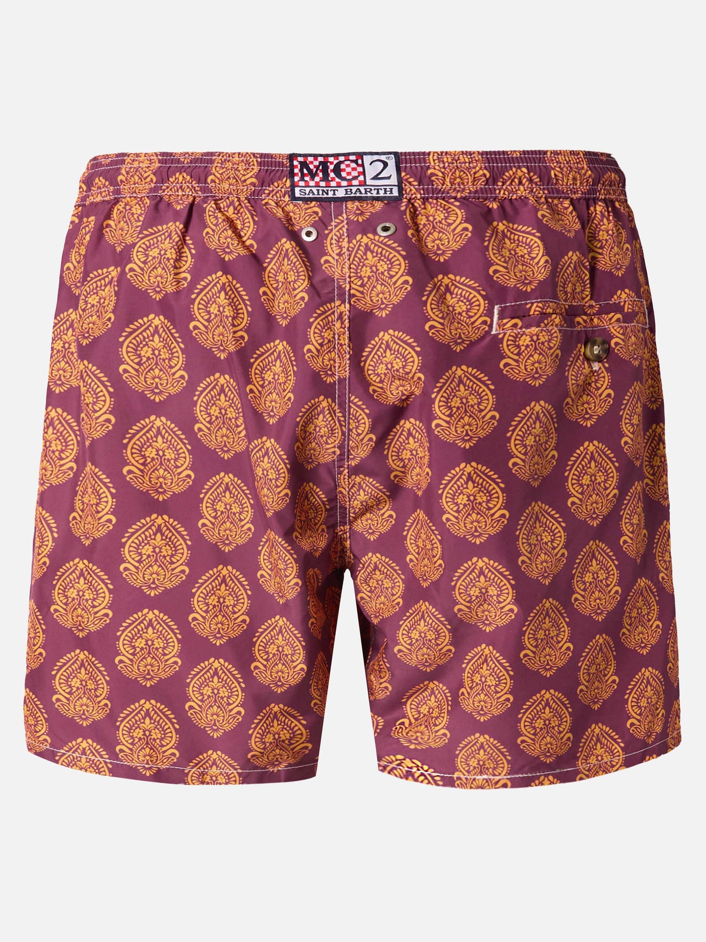Lightweight fabric swim-shorts Lighting 70 with indian print