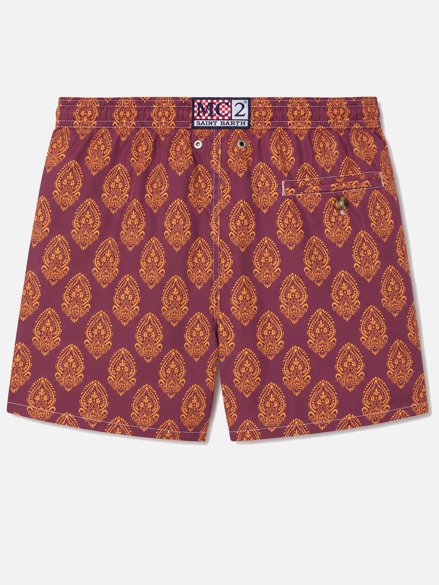 Lightweight fabric swim-shorts Lighting 70 with indian print