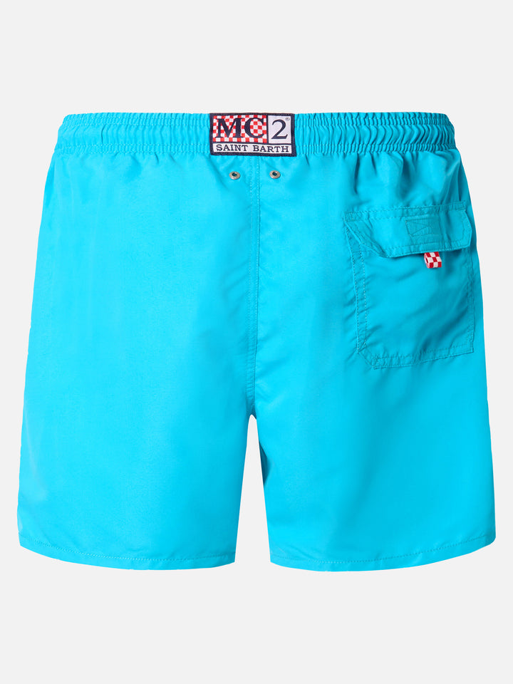 Men's swimsuit with thermoreactive print – daisy print