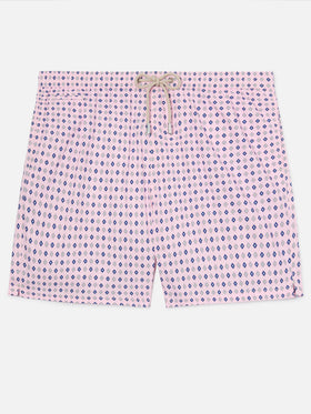 Pink Lighting Micro swim shorts with all-over geometric print