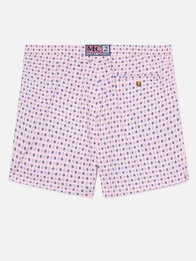 Pink Lighting Micro swim shorts with all-over geometric print