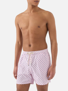 Pink Lighting Micro swim shorts with all-over geometric print