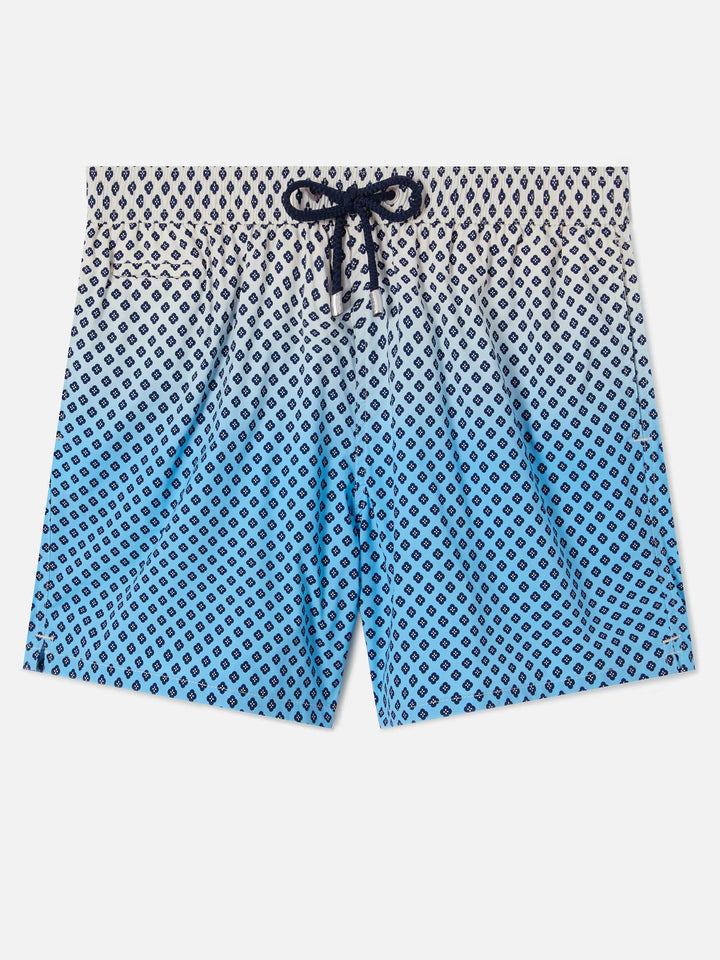 Lighting Micro swim shorts with geometric print on shaded background
